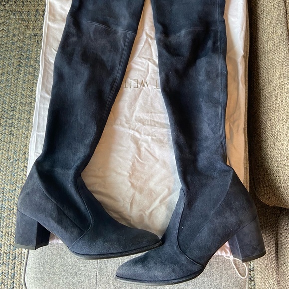 Stuart Weitzman over the knee thighland navy blue boots 6.5 - Picture 7 of 10